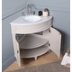 preview thumbnail 8 of 15, 24-Inch Benton Collection Corner Bathroom Vanity with Single Shelf Cabinet, White Quartz Countertop, and Ceramic Sink