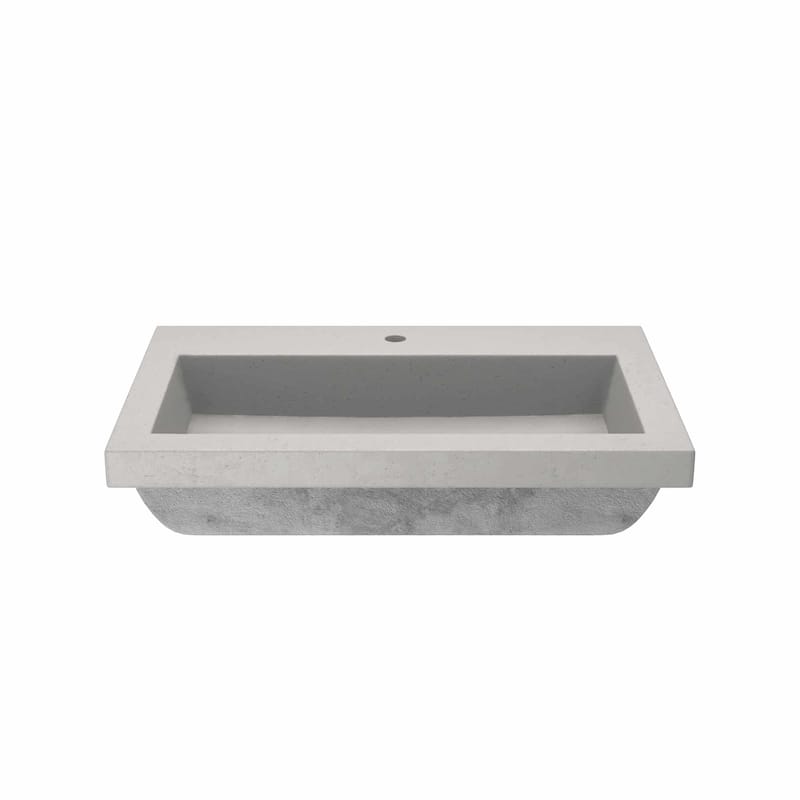 30" NativeStone Trough Drop-in Rectangular Bathroom Sink