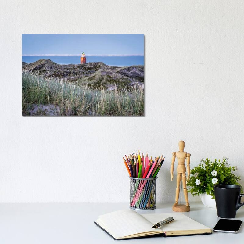 iCanvas "Lighthouse Quermarkenfeuer Rotes Kliff On Sylt, Schleswig Holstein, Germany" by Jan Becke Canvas Print - 8x12x0.75