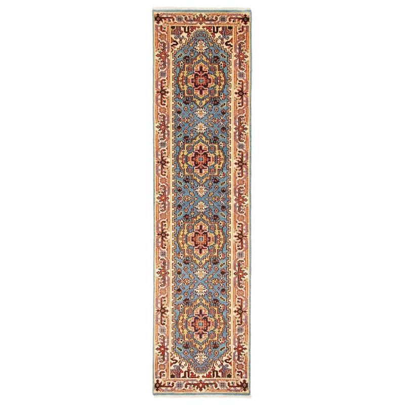 ECARPETGALLERY Hand-knotted Serapi Heritage Blue Wool Rug - 2'6 x 9'11 - Blue - 2'6 x 9'11