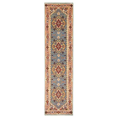 ECARPETGALLERY Hand-knotted Serapi Heritage Blue Wool Rug - 2'6 x 9'11