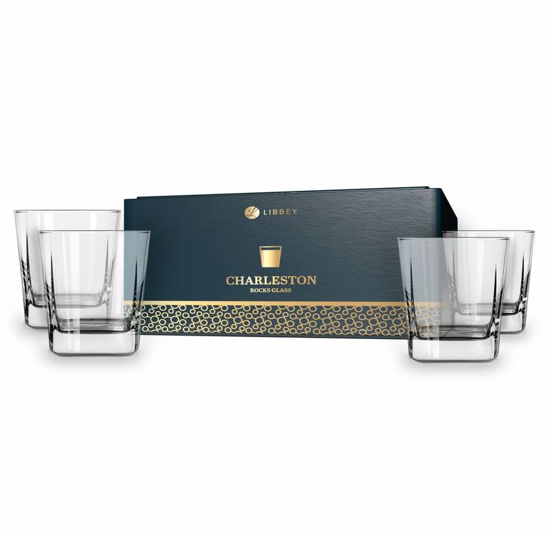 Libbey Charleston Double Old Fashioned Rocks Glass, 12 ounce, Set of 4 - Set of 4