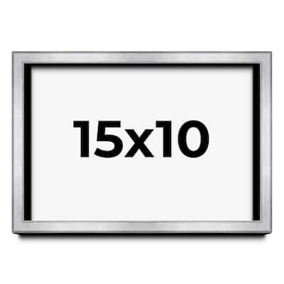 15x10 Shadow Box Frame Silver | 1.375 Inches Deep Real Wood