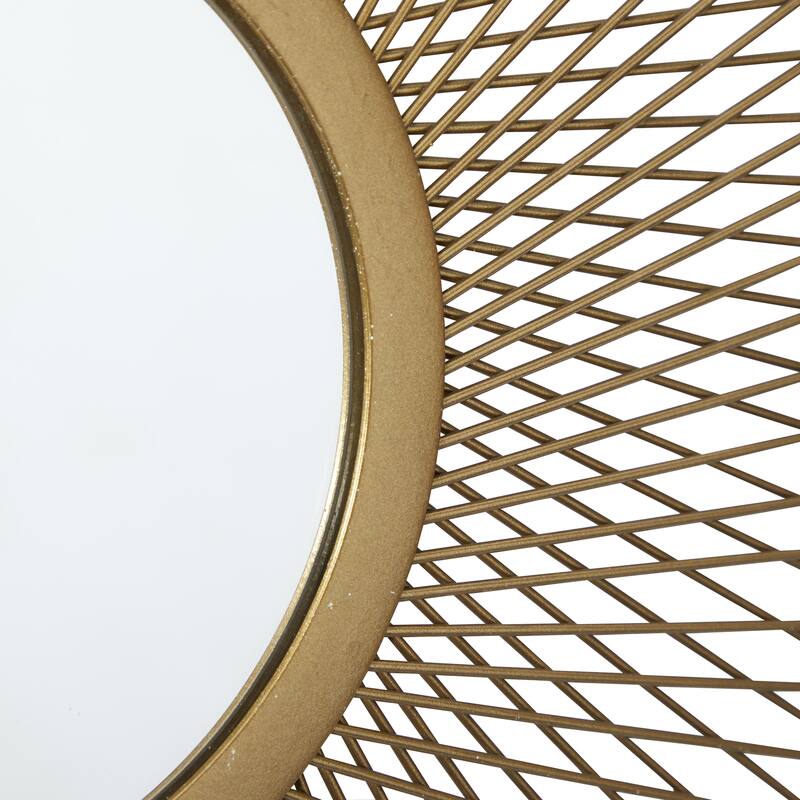 Metal Sunburst Home Wall Decor with Mirrored Accent - Set of 3 Gold - Roche River Decor