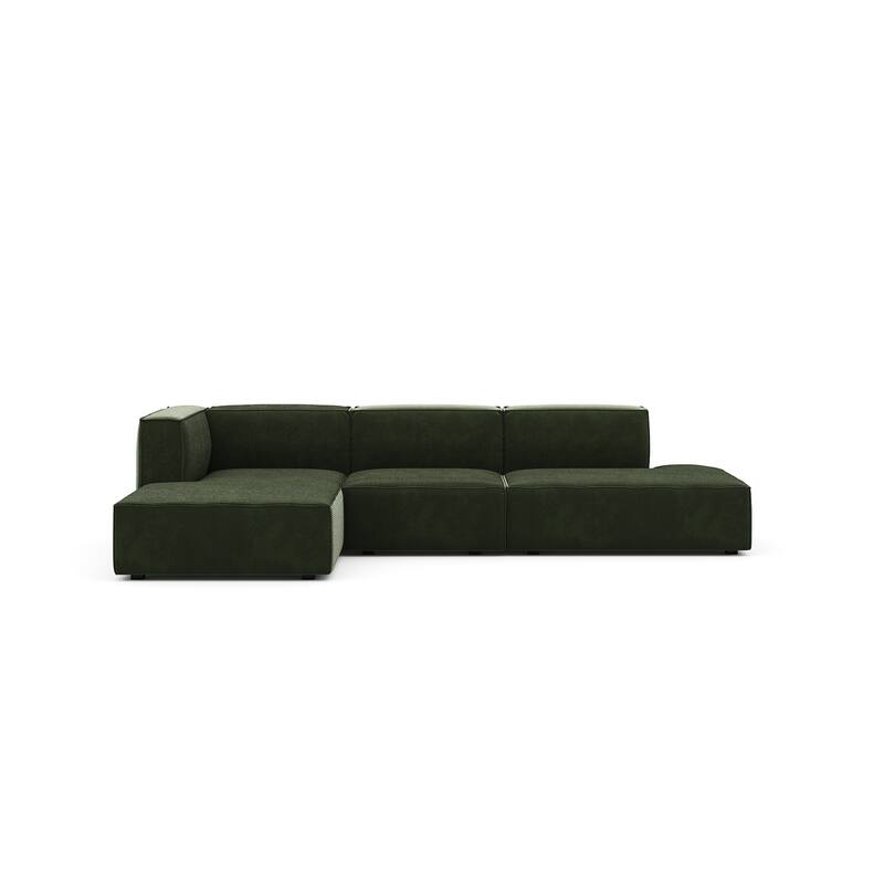 Rye Studio Deep Seat Modular Chaise Sectional, 3 Piece - Olive Green Corduroy - Left Facing