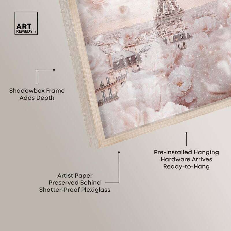 Raining Petals in Paris Shadowbox by Art Remedy