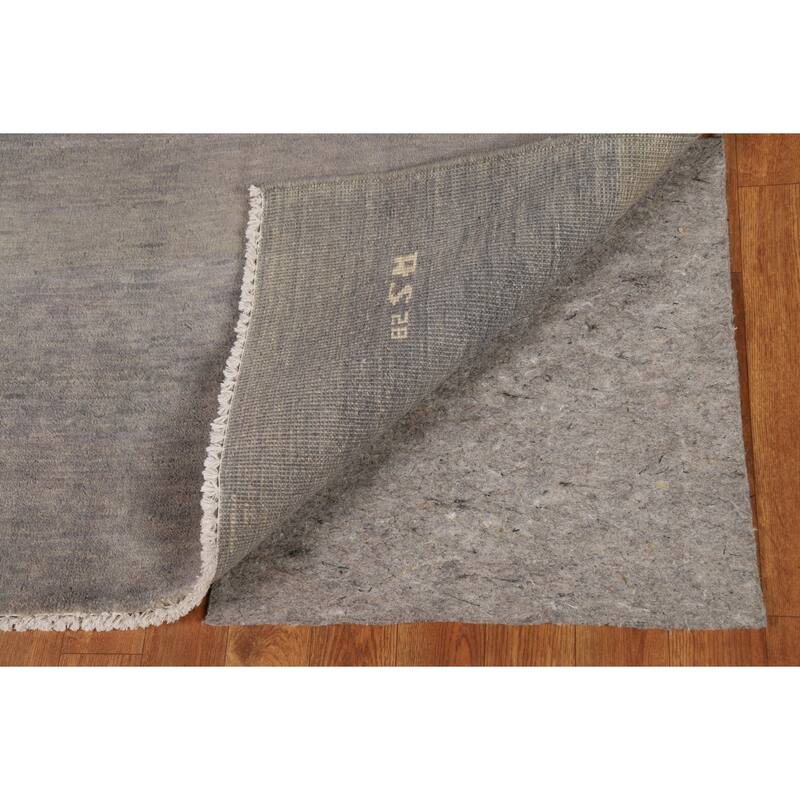 Gray Gabbeh Modern Rug Hand-Knotted Wool Carpet - 3'10"x 5'10"