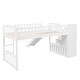 preview thumbnail 12 of 28, Stairway Twin Size Loft Bed Wooden Kids Bed with Two Storage Drawers,Ladder,Guardrails and Slide