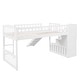 preview thumbnail 12 of 13, Twin Size Loft Bed with Two Storage Stairs and Slide, White