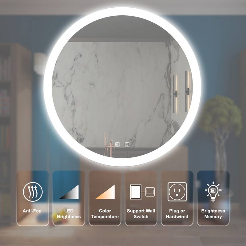 Frameless Bathroom Mirror Dimmable Touch
