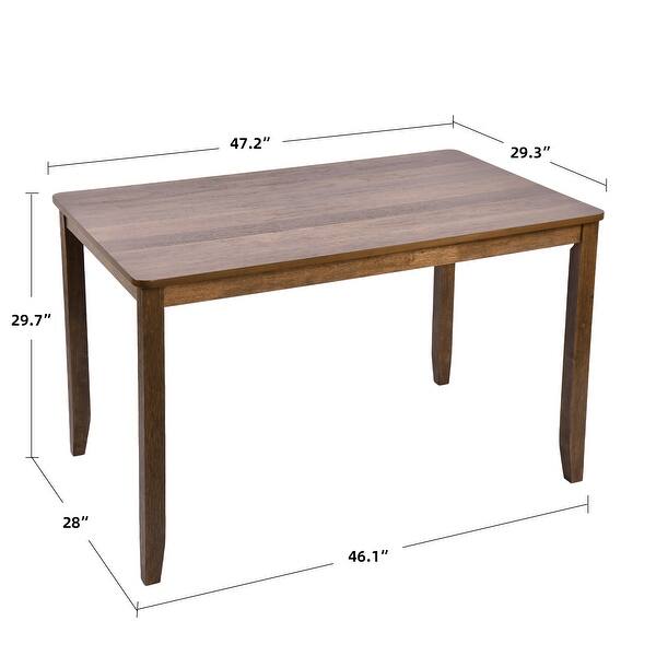 5-Piece Solid Wood 47"L Dining Table Sets (1 Table+ 4 Slat Back Chairs ...