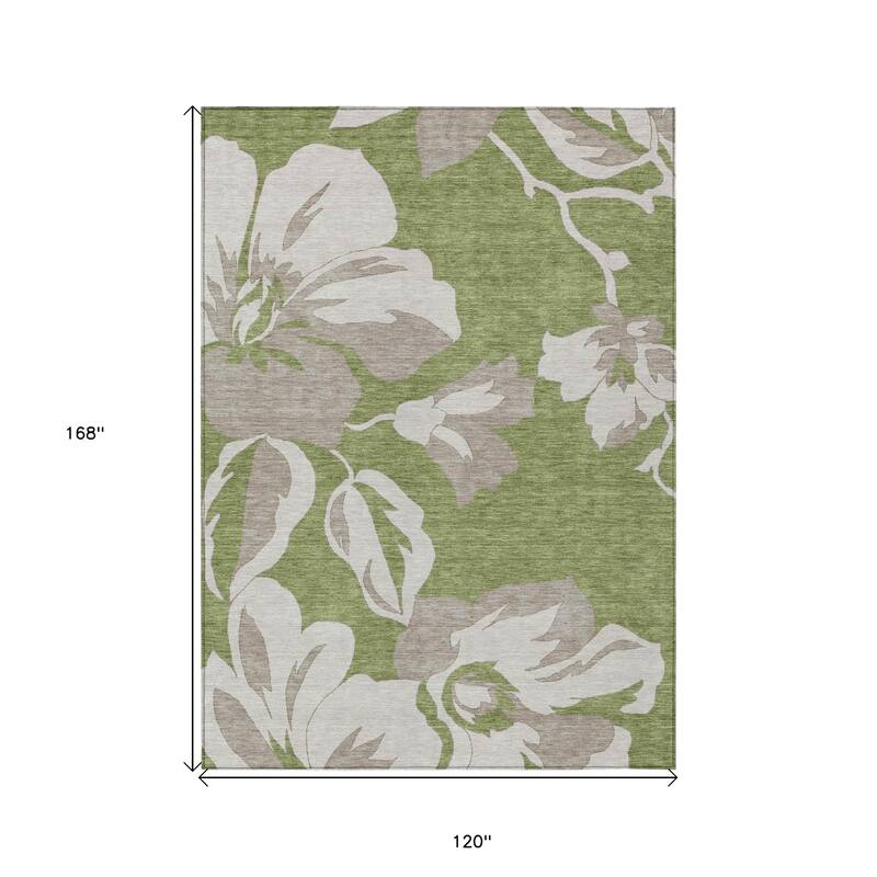 HomeRoots Floral Transitional Rectangle Outdoor Rug