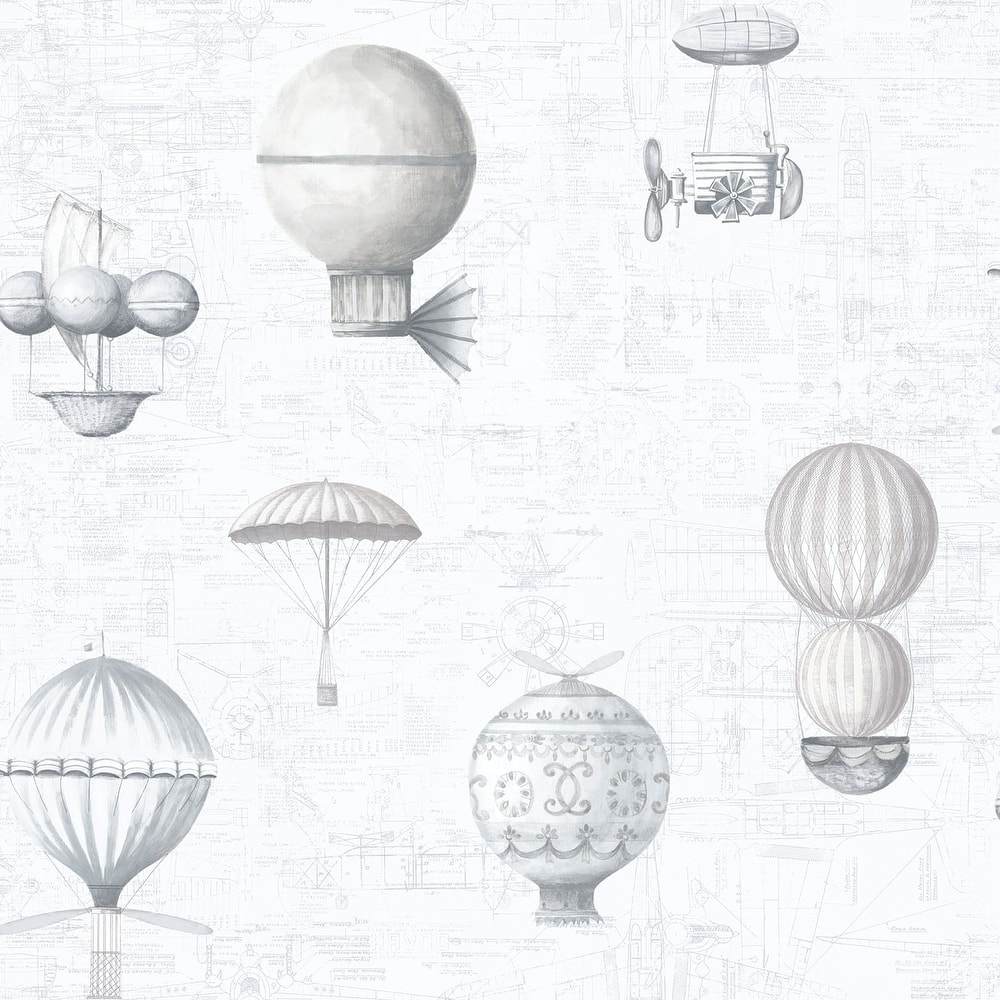 Galerie Wallcoverings Nostalgie Collection Air Ships Balloons Effect Non-woven Metallic Wallpaper Roll