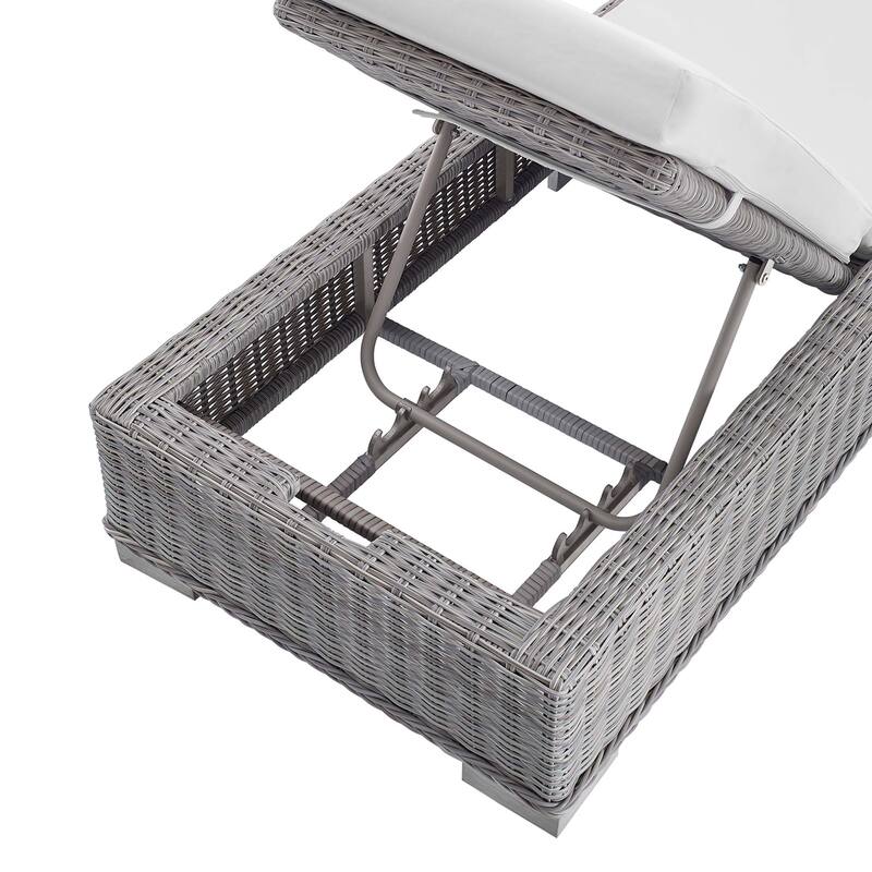 Conway Sunbrella Outdoor Patio Wicker Rattan Chaise Lounge