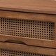 preview thumbnail 15 of 13, Rina Mid-Century Modern Ash Walnut Finished Wood 3-Piece/ 4-Piece Bedroom Set with Synthetic Rattan(Multiple Bed Sizes)