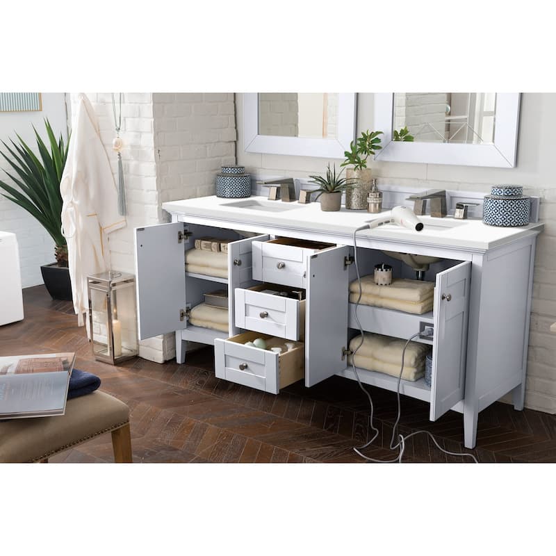 James Martin Vanities 527-V72-3WZ Palisades 72" Free Standing Double