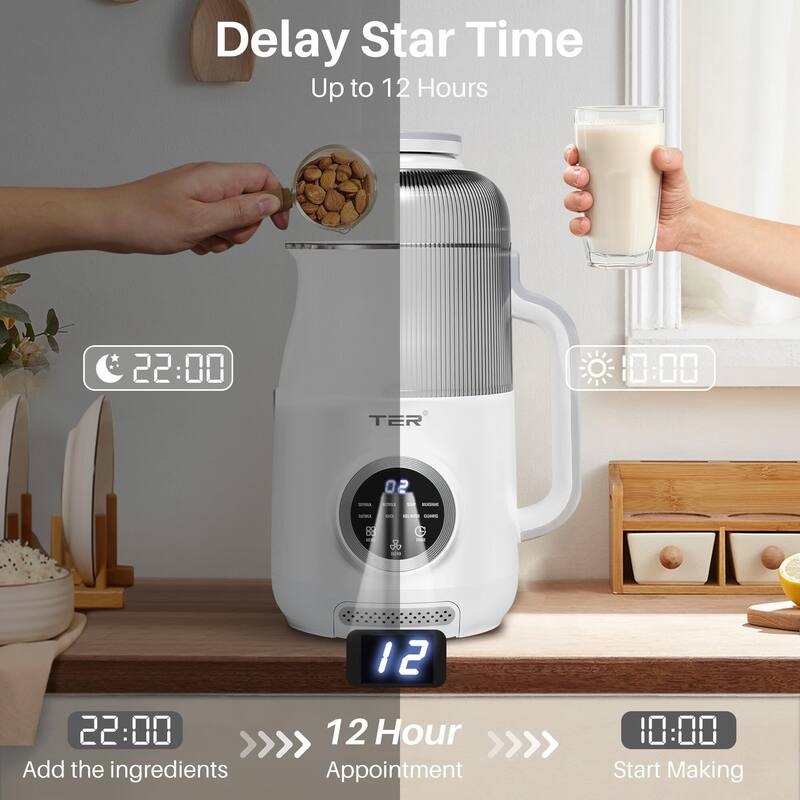 40OZ 10 in 1 Nut Milk Maker Blender Maker Machine for Oat Milk,Nutmilk,Juice (800 Watts)