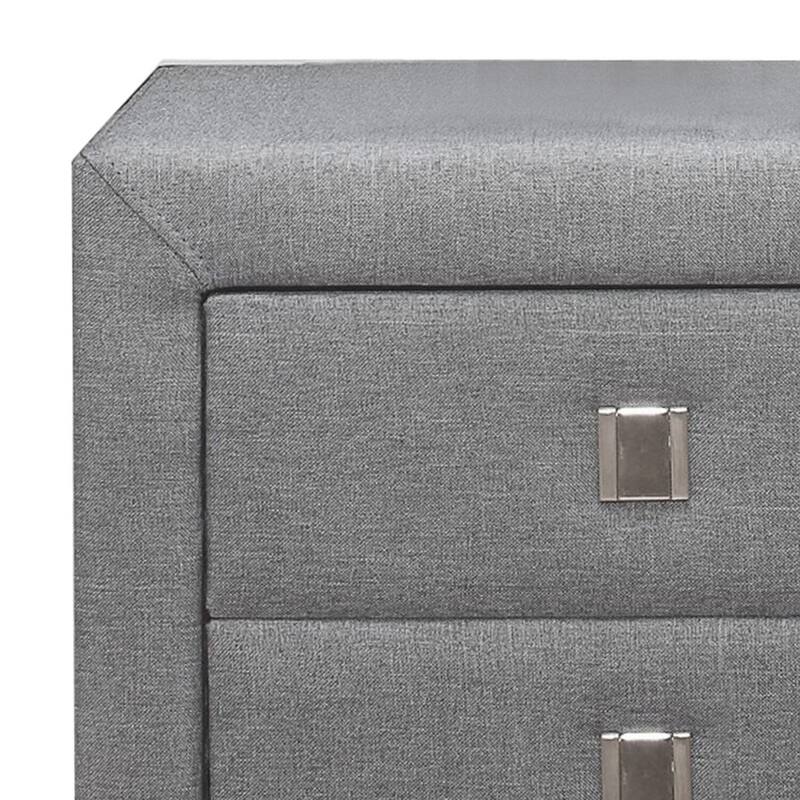 Gray/Black 2 Drawer 15.75 in. W Nightstand with Sturdy Hardware and Ample Storage