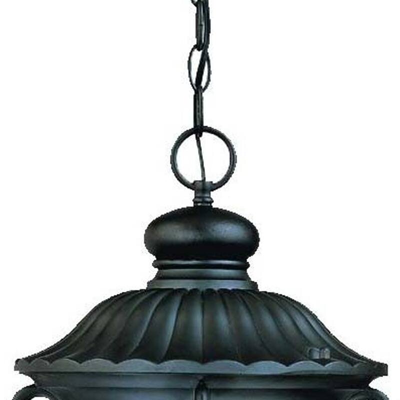 HomeRoots Naples 3-Light Matte Black Hanging Light - 11.25' X '24.5' X '11.25