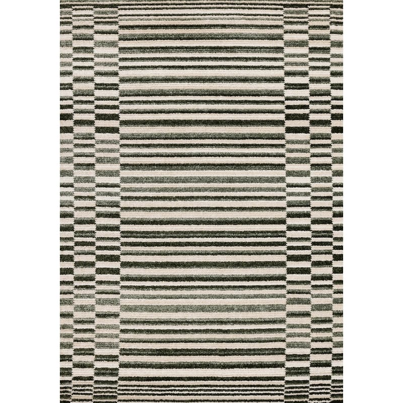 HomeRoots Striped Modern Rectangle Area Rug - 5' X 8'