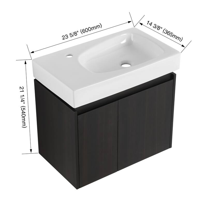 BNK 16"/20"/24"/30"/36" Single Sink Bathroom Vanity with Soft Close Door and Shelf