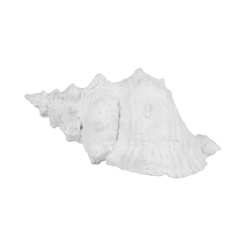 Sagebrook Home Coastal Charm 9" Polyresin White Conch Shell Figurine - 10" x 5" x 5"