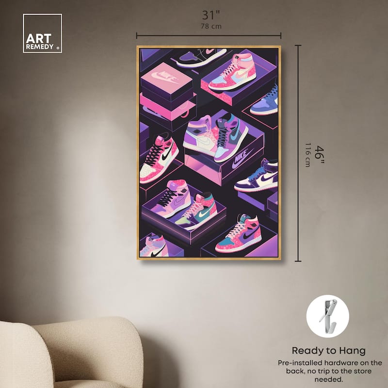 Neon Pastels Sneakers Canvas by Art Remedy