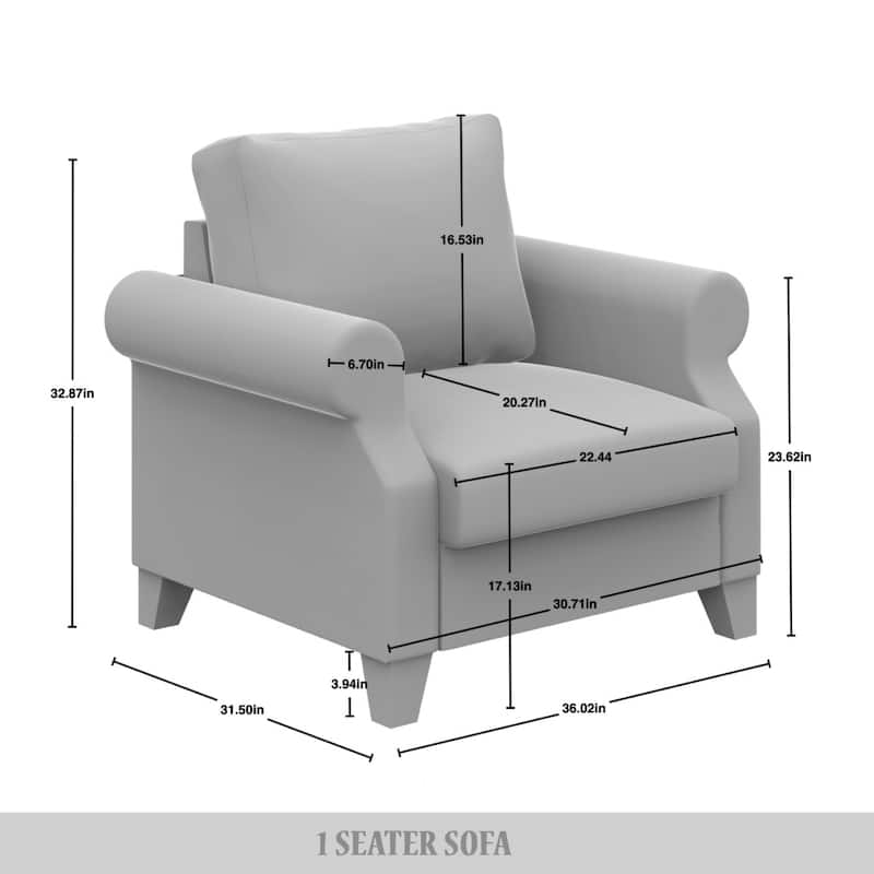 CraftPorch Classic Linen Upholstered Arm Chair