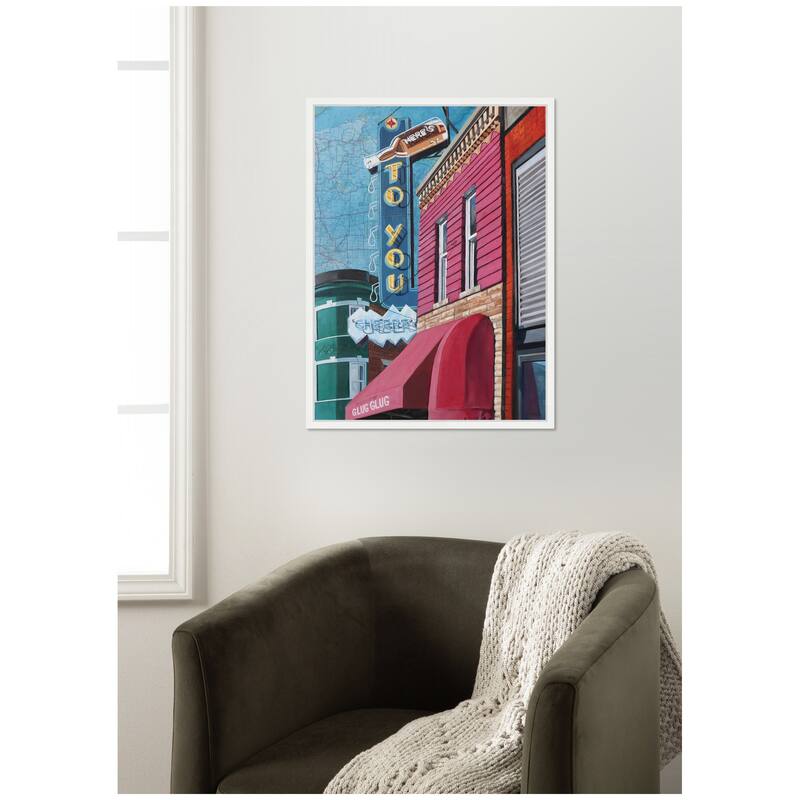 Kate and Laurel Heres to You by Krista V. Allenstein Framed Canvas Wall Art Print