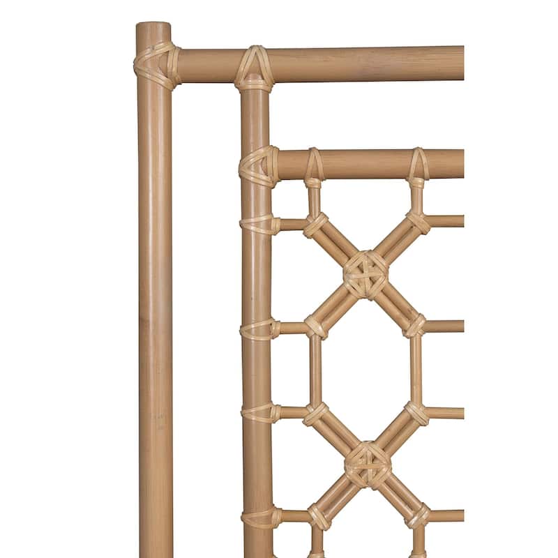 Handmade Natural Wood And Rattan Headboard by East at Main