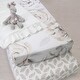 preview thumbnail 1 of 7, Lambs & Ivy 4-Piece Signature Floral/Leaf Baby Crib Bedding Set - White/Gray