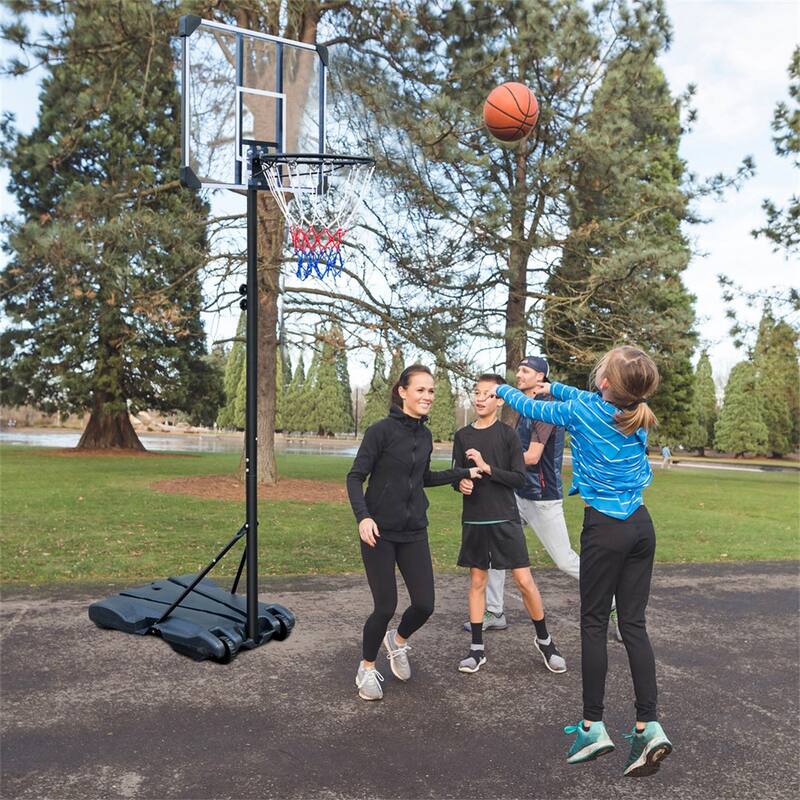 5.4ft-7ft Adjustable Height Portable Basketball Hoop Stand with Wheels
