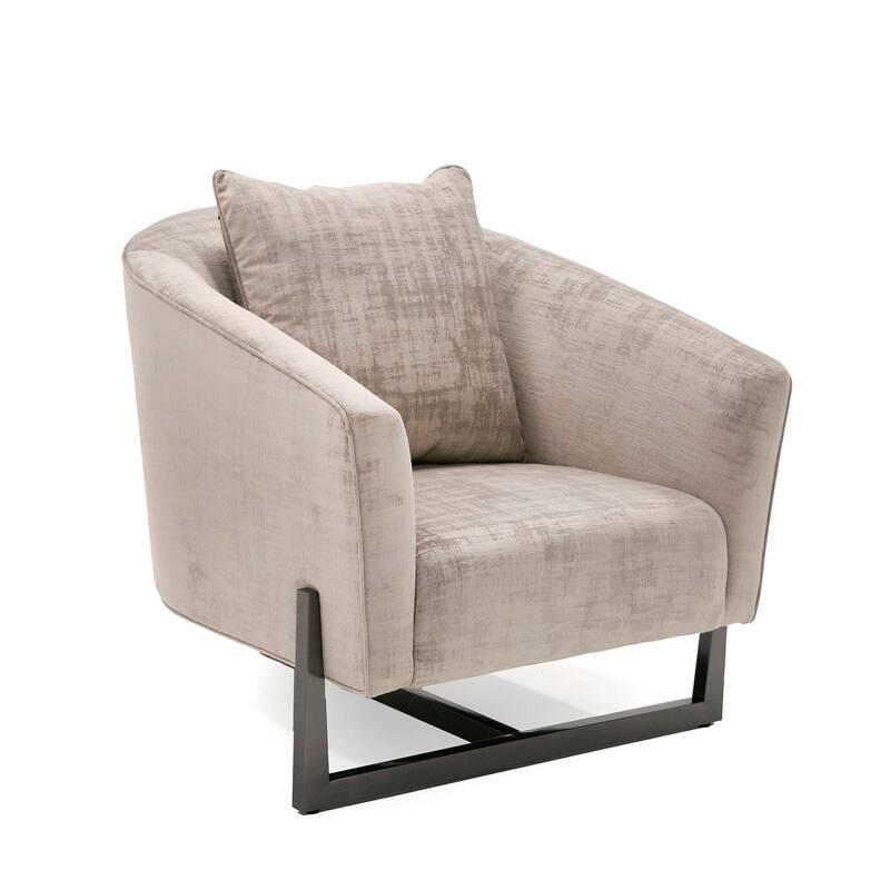 Modrest Forbis Contemporary Light Grey Fabric Accent Chair