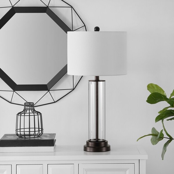 Shop Safavieh Lighting 26-inch Cassian Glass Table Lamp ...