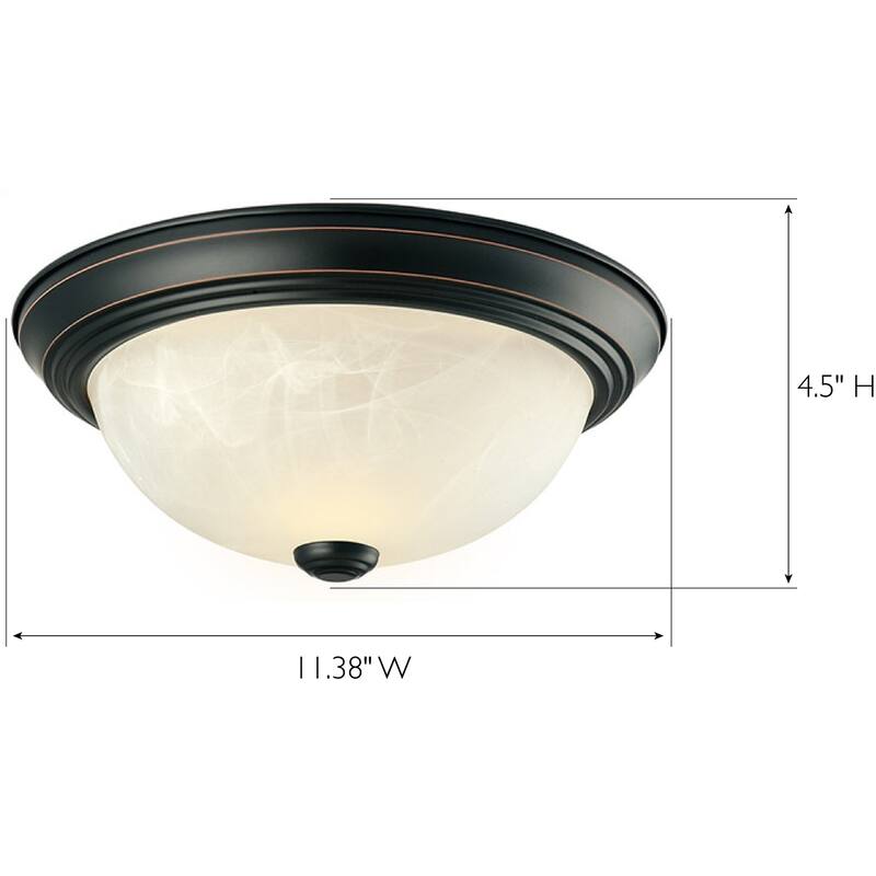 Design House Traditional 2 Pack 2-Light Indoor Oil Rubbed Bronze Dimmable Ceiling Lights - 11.25 x 11.25 x 4.75