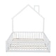preview thumbnail 15 of 18, Wood Full Size House Platform Bed with Guardrail