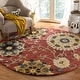 preview thumbnail 14 of 85, SAFAVIEH Handmade Blossom Nelia Modern Floral Wool Rug 8' Round - Red/Multi