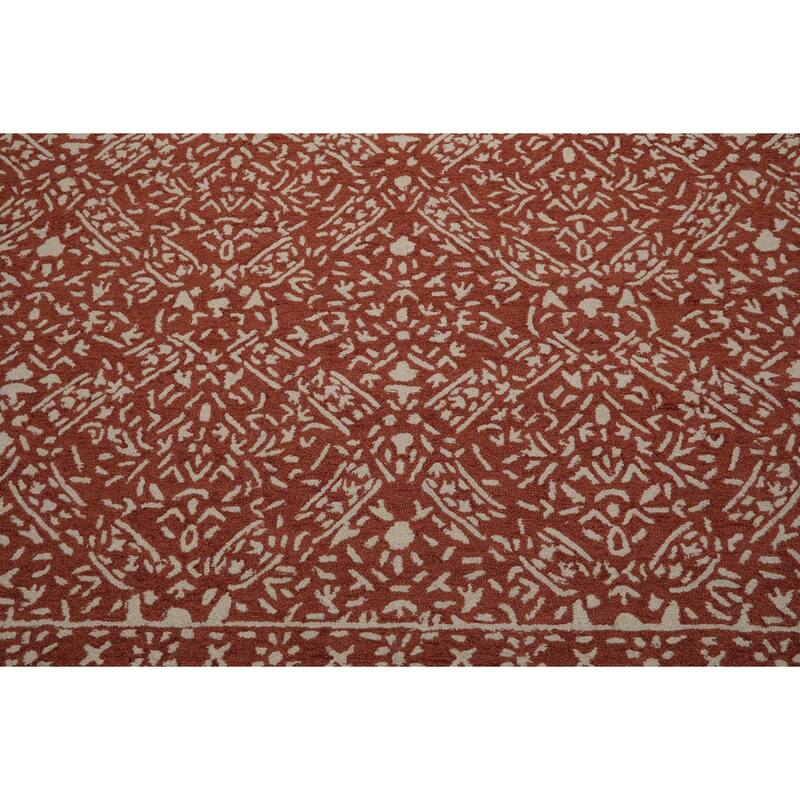 Multi Size 5'x8' Sage Wool Hand Hooked Transitional Rug with All Over