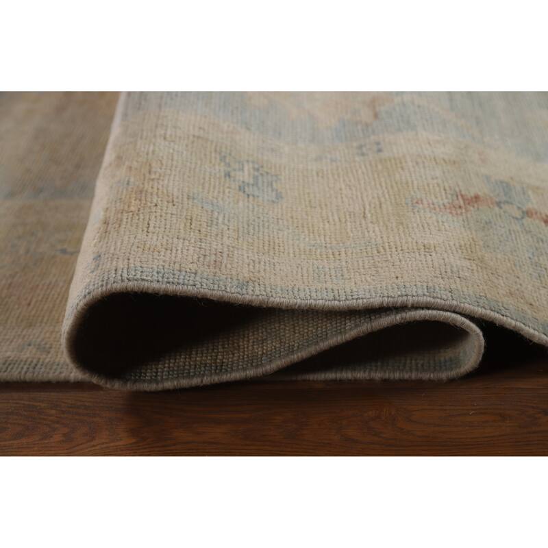 Vegetable Dye Oushak Turkish Runner Rug Hallway Handmade Wool Carpet - 5'3"x 16'0"