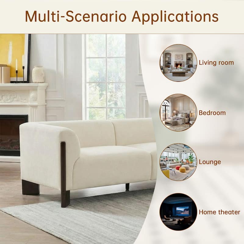 Modern Oversized Sofa Loveseat with Wood Legs