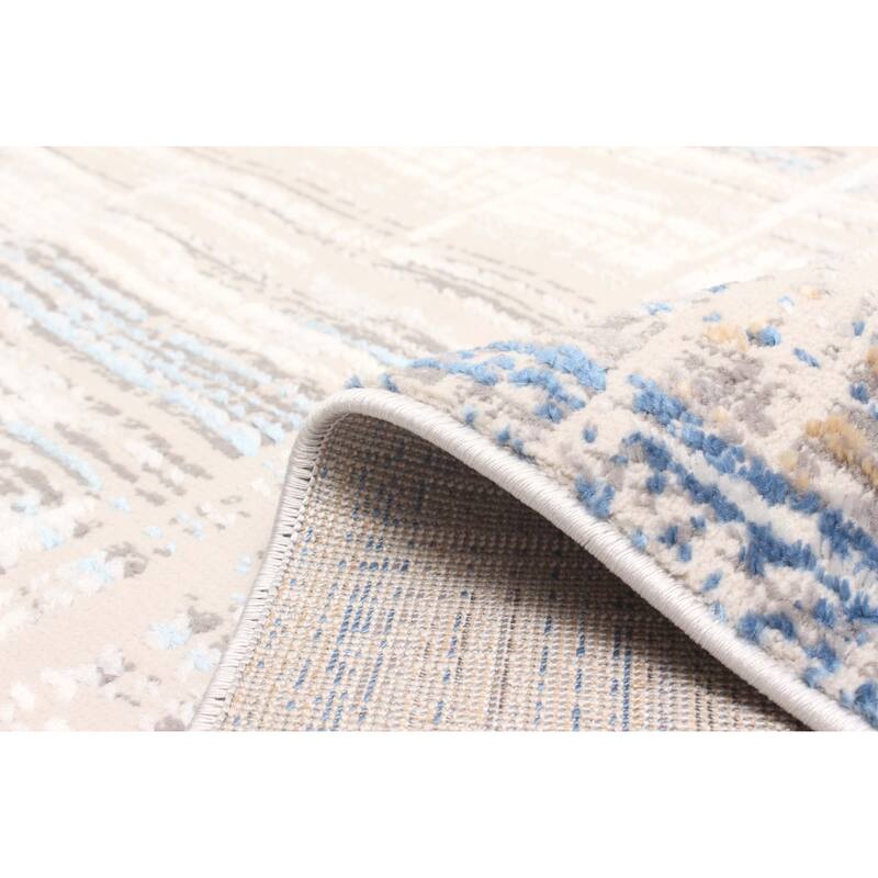 ECARPETGALLERY Machine Made Quinn Blue Area Rug