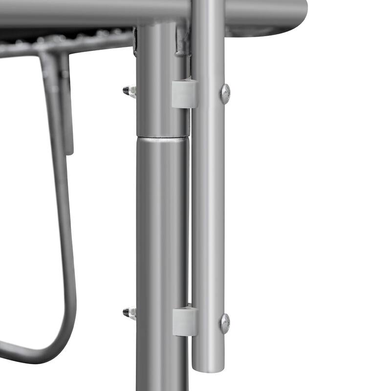 Powder-Coated Trampoline - Basketball Hoop, Inflator, Ladder, Outer Safety Enclosure, Orange - 168