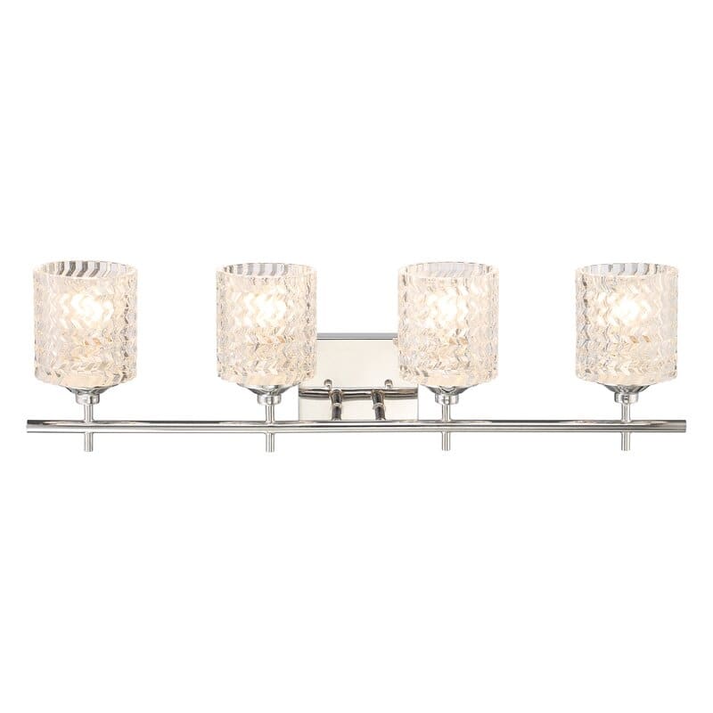 Acroma 4-light Modern Glam Bathroom Vanity Lights with Art Glass - 29 inches