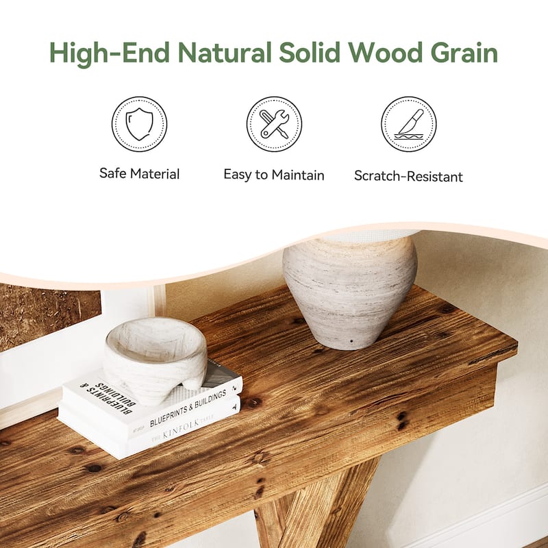 Solid Wood Console Table Real Wood Behind The Couch Table - /