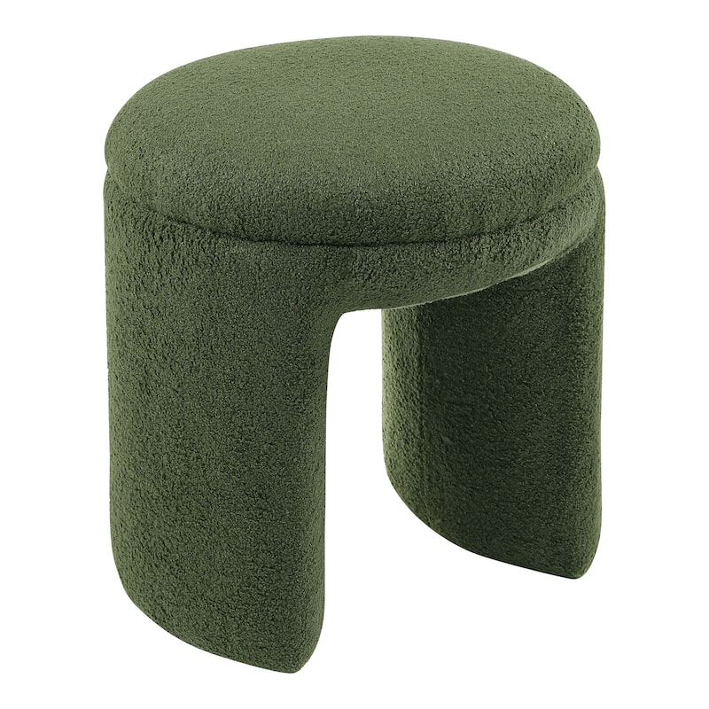 24/7 Shop At Home Modern U-Shaped Boucle Upholstered Ottoman
