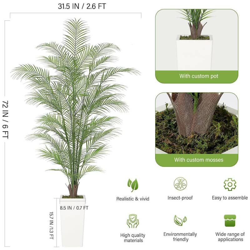 Faux Areca Palm Plants for Indoor Home Decor