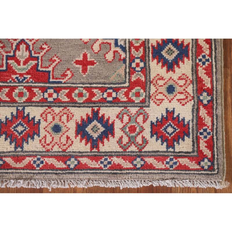 Hand Knotted Oriental 100% Wool Carpet Traditional Geometric Brown Kazak Runner Rug - 15' 11'' X 2' 8''