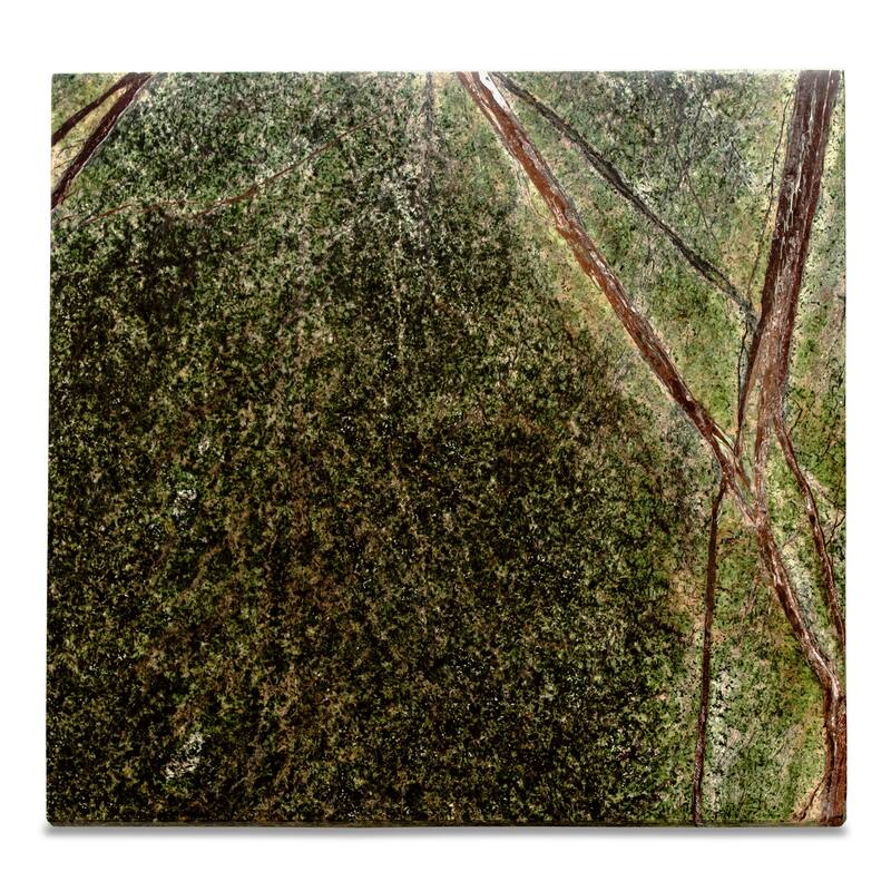 NADAAL STUDIOS Indra Accent Table, Square Rosso Levanto Marble, Indoor & Outdoor Use, Red