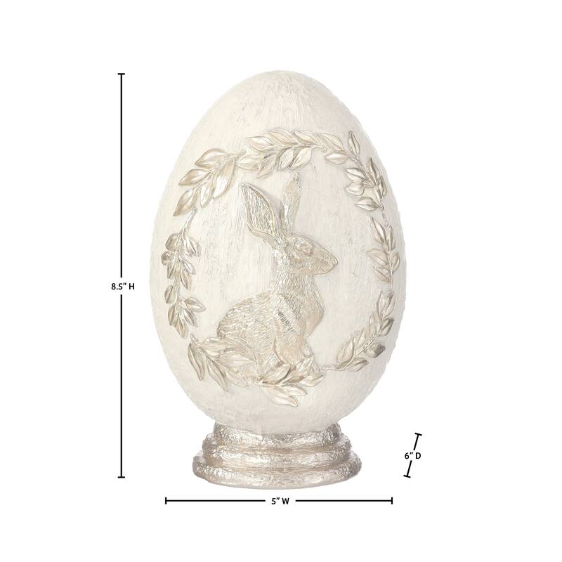 8.5" Resin Royal Egg With Bunny