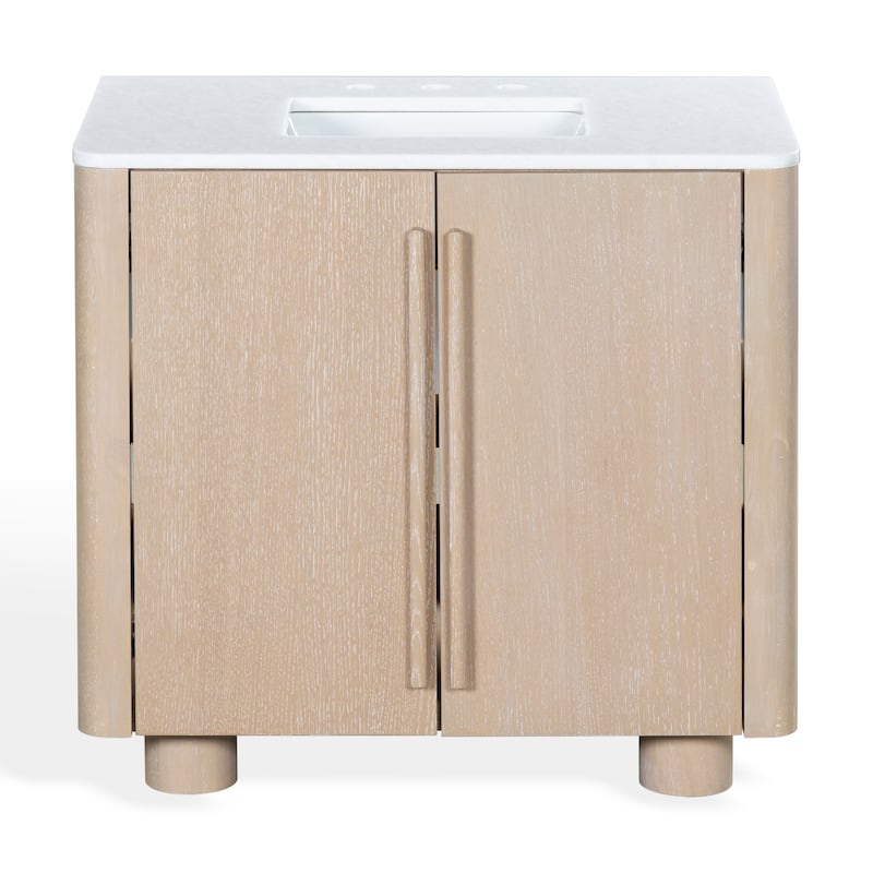 SAFAVIEH Couture Cindybella Vanity - 36"W x 22"D x 34"H - Natural/White